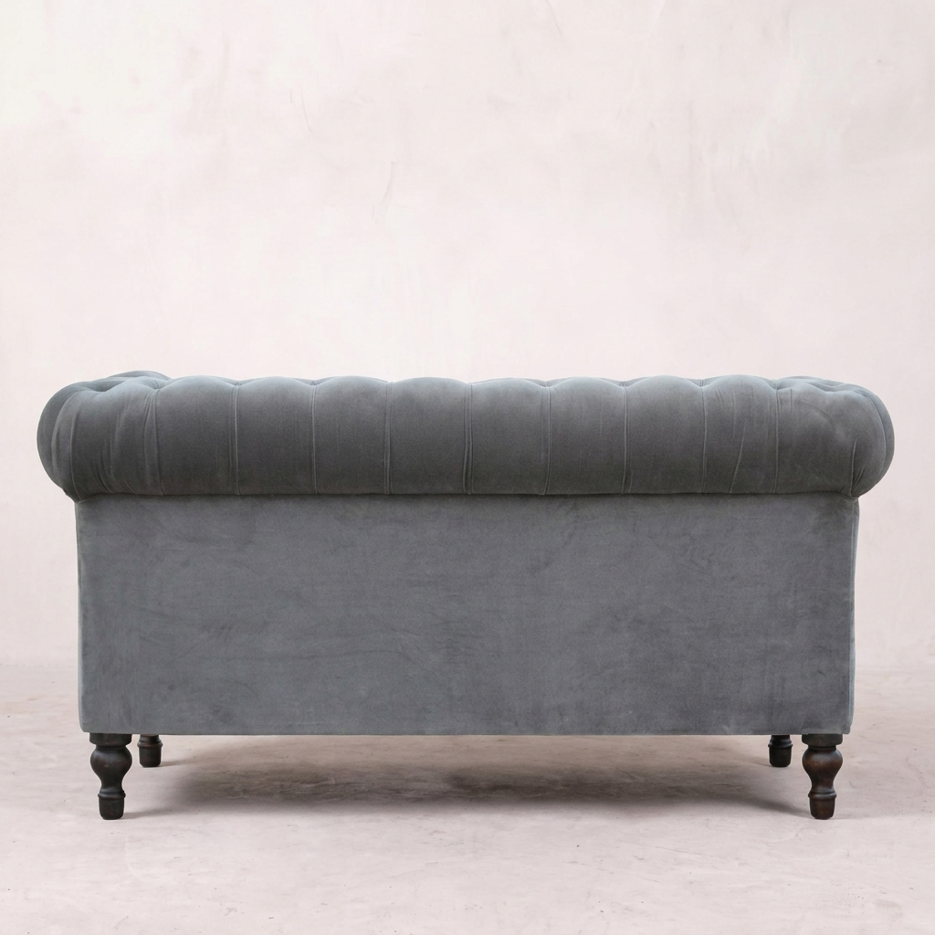 Grey Velvet Chesterfield Sofa