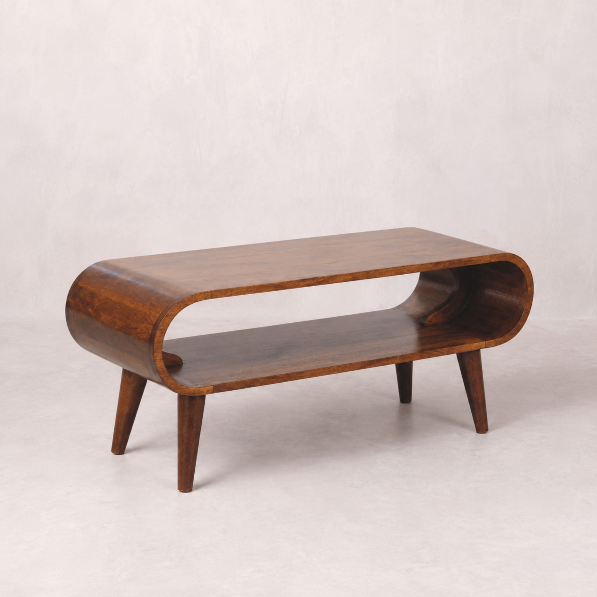 Amaya Solid Mango Wood Coffee Table in Chestnut Finish
