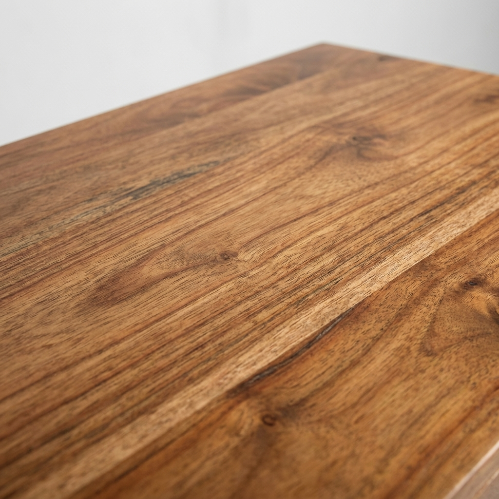 Newton Nightstand — Solid Mango Wood, Chestnut Finish
