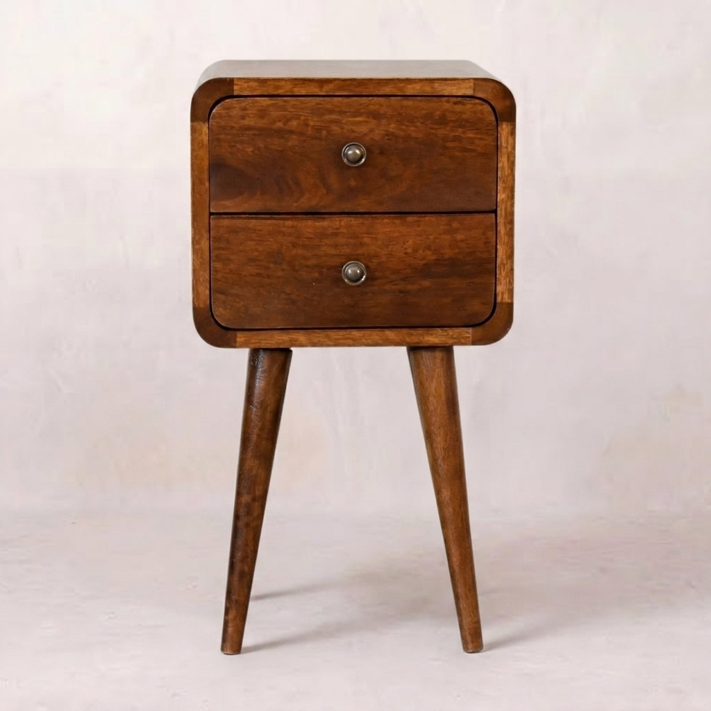 Mini Chestnut Curved nightstand