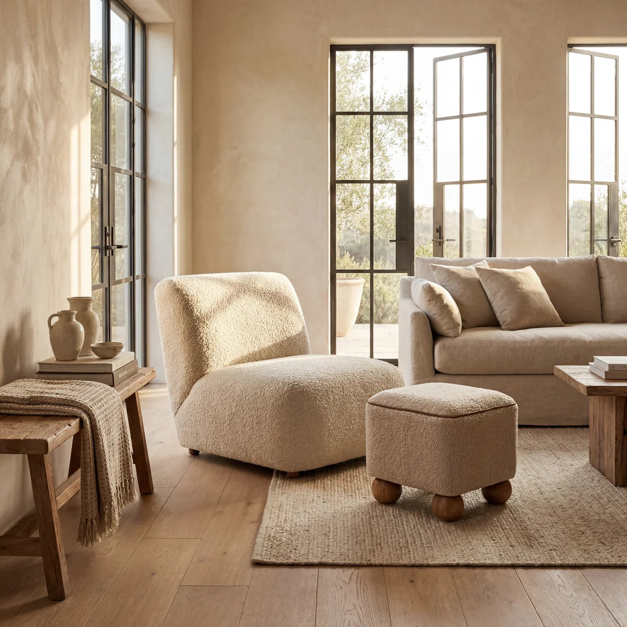 Serenity Footstool with Ball Feet