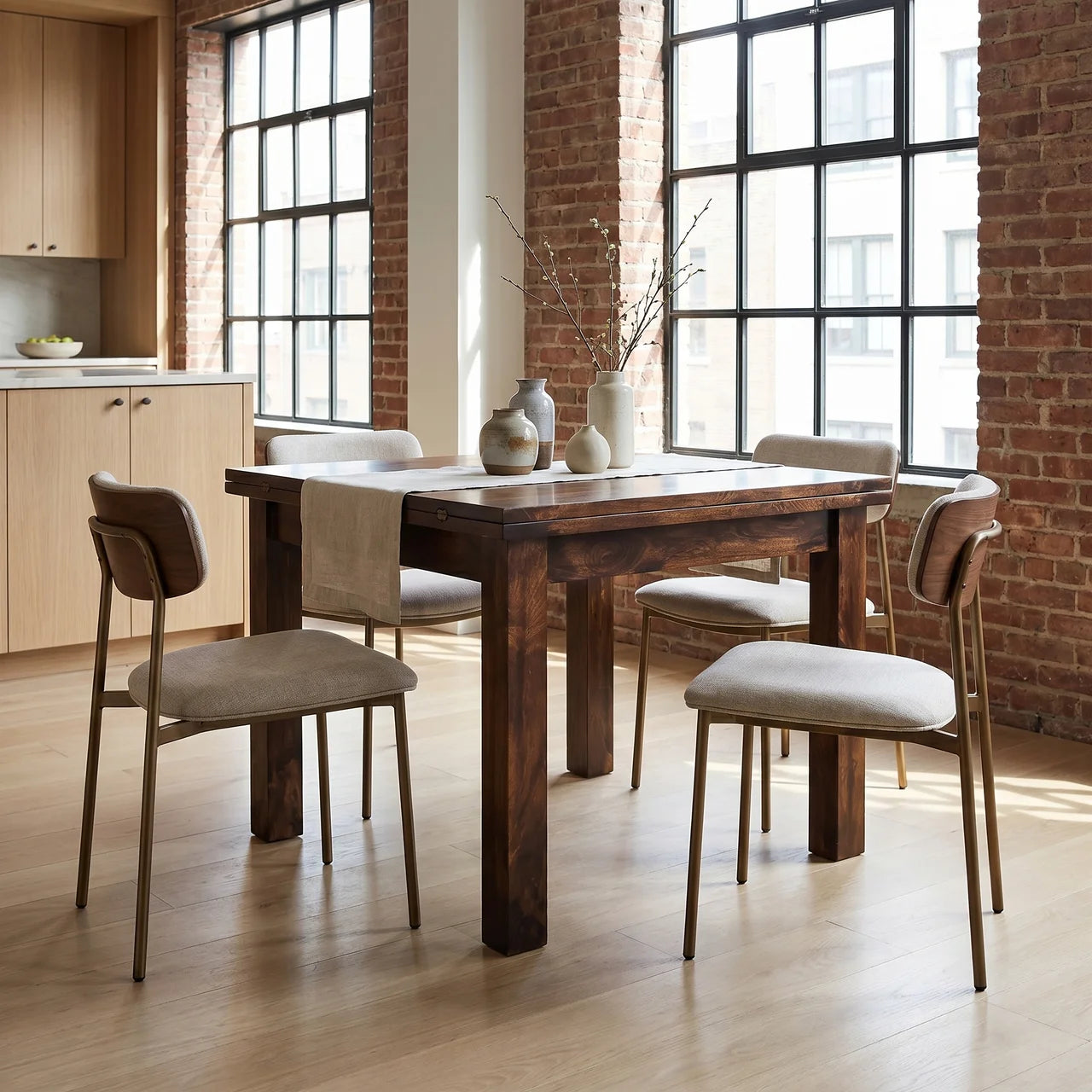 California Walnut Extendable Butterfly Dining Table