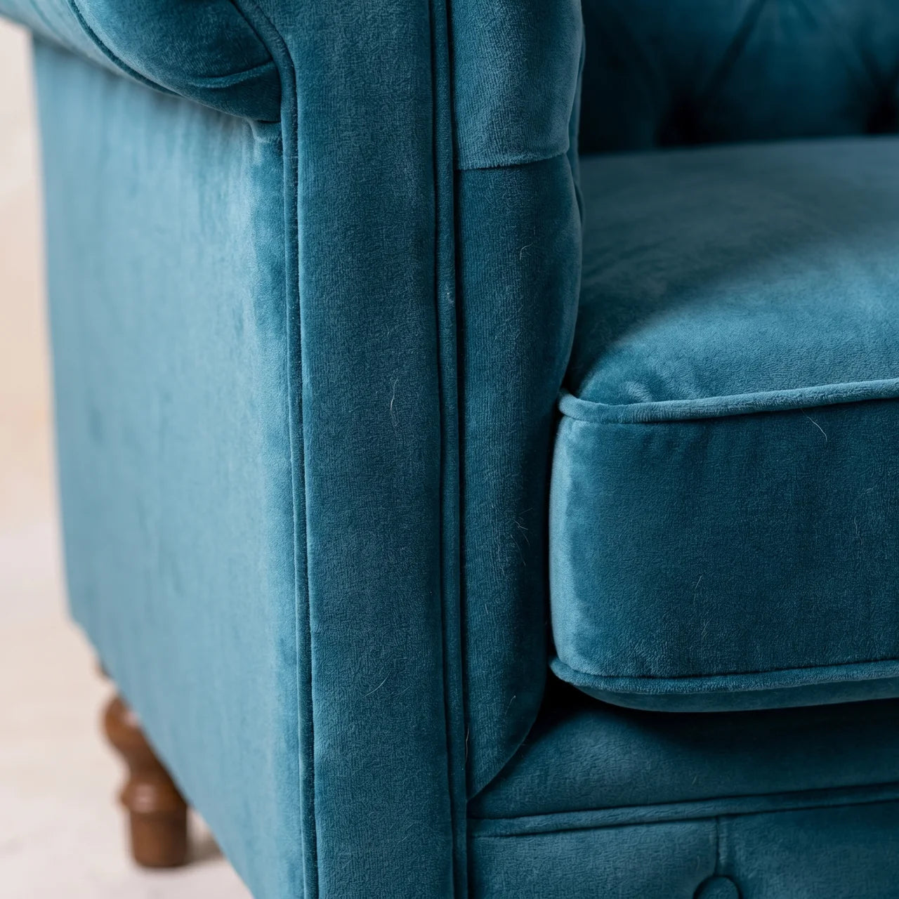 Teal Velvet Chesterfield Armchair