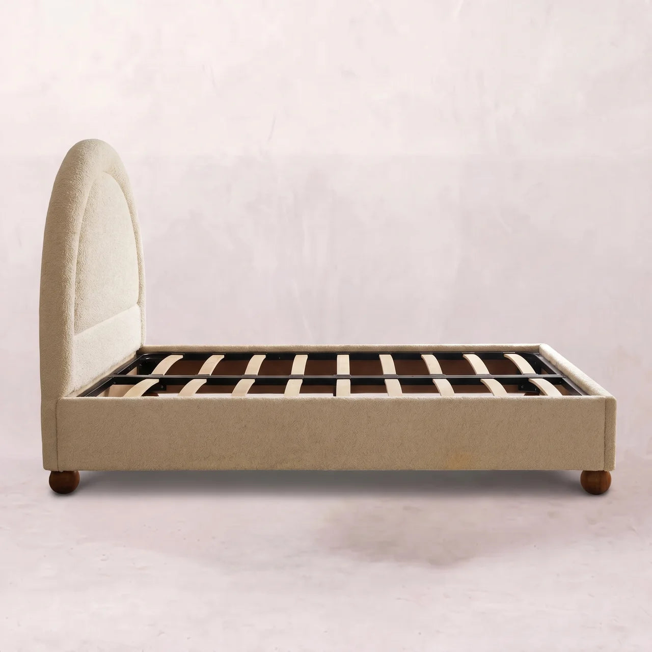 Cream Boucle Double Bed