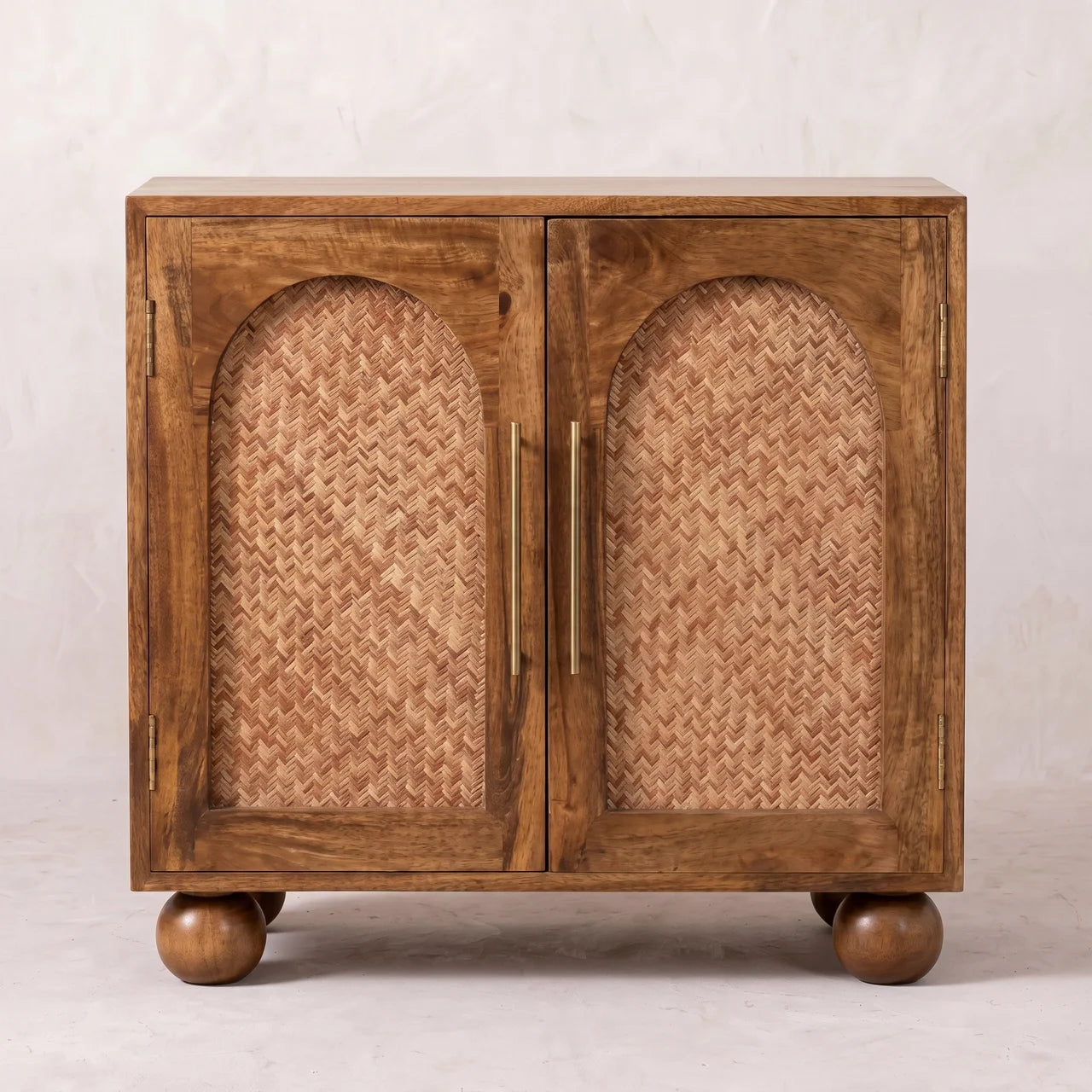 Arched Rattan Two-Door Sideboard