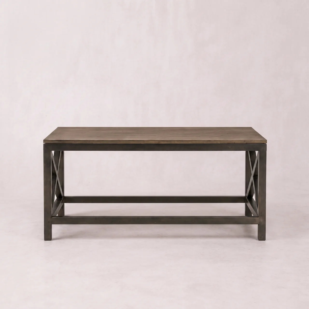 Industrial Cross Metal Oatmeal Coffee Table