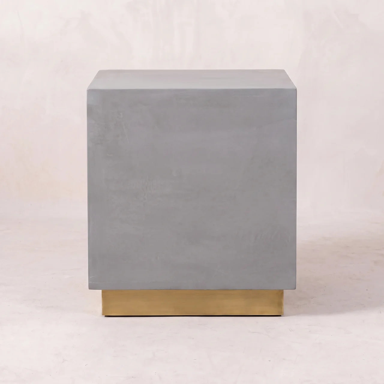 Cement Footstool with Gold Base