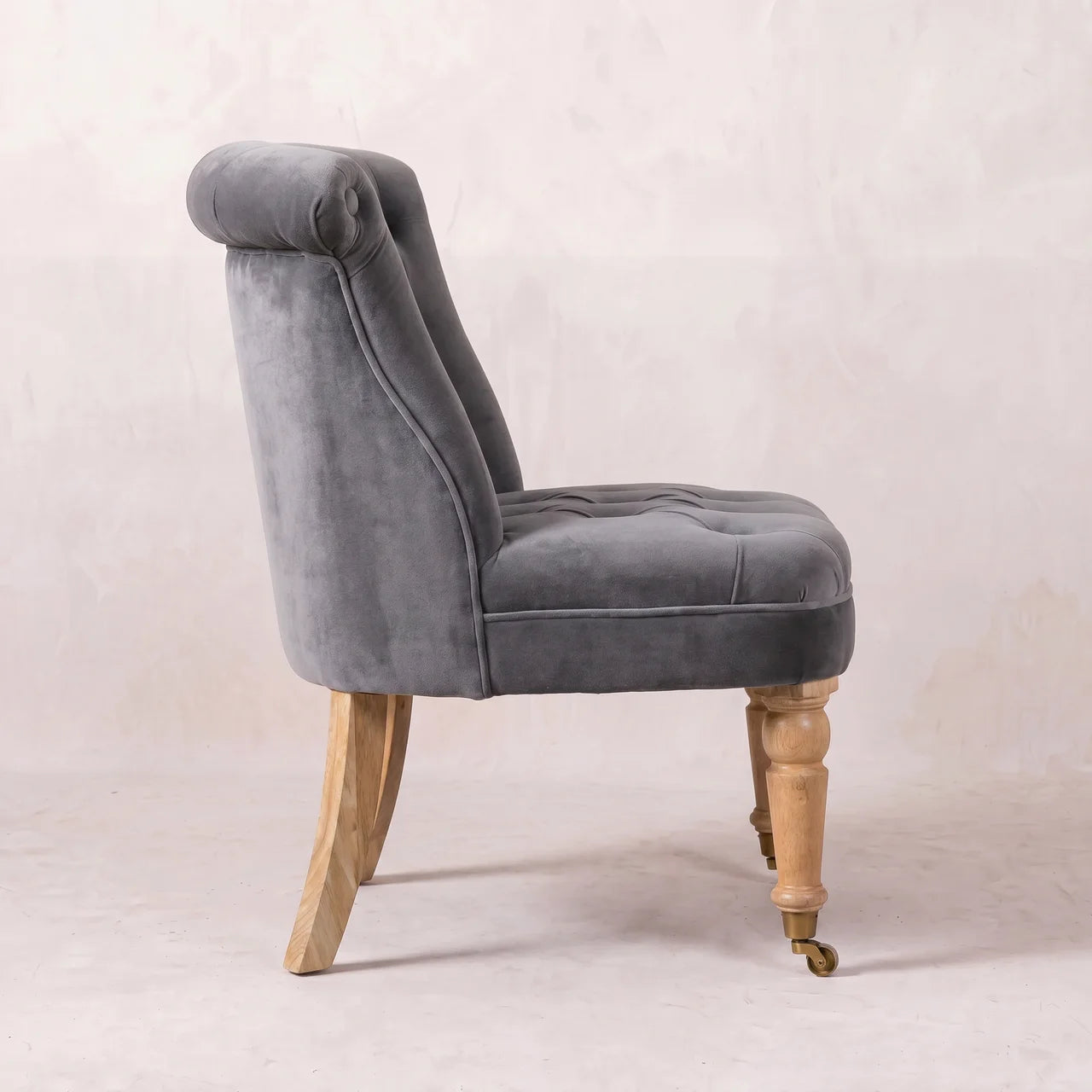Grey Velvet Accent Chair