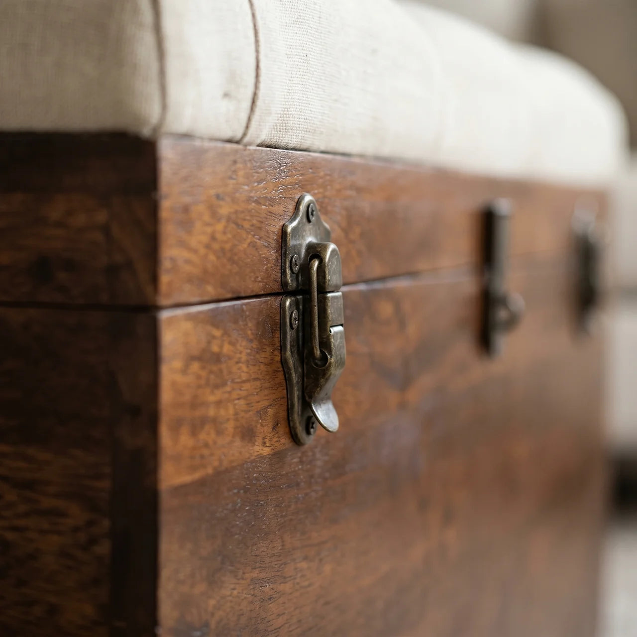 White Linen Storage Trunk
