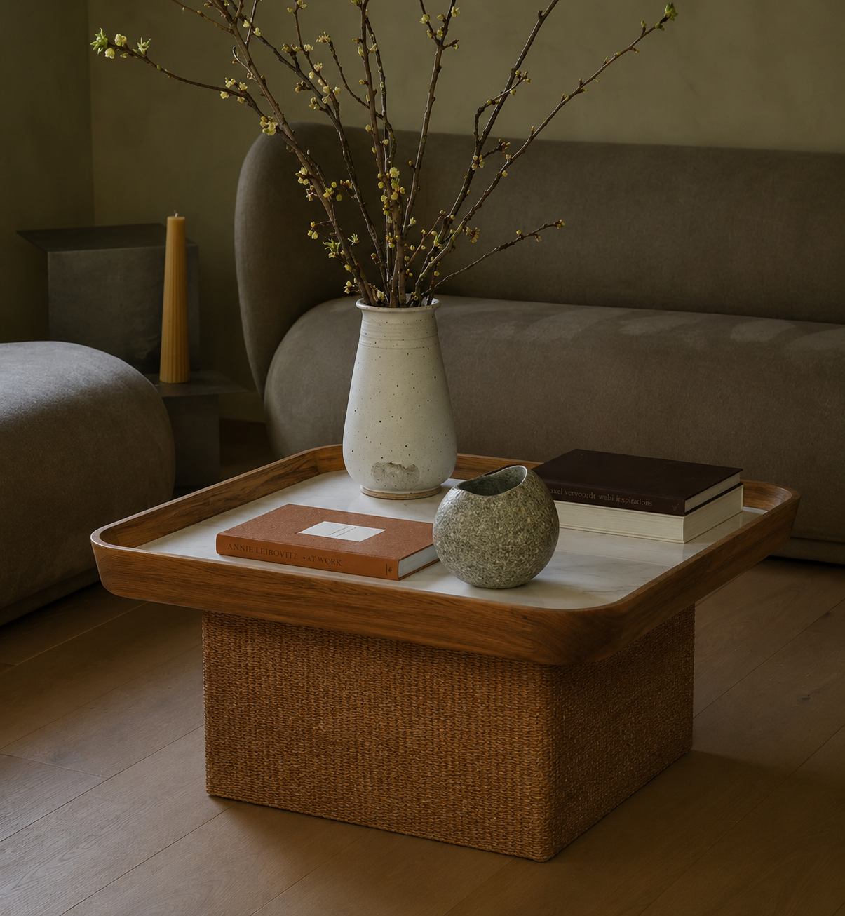 Marble Top Chatai Coffee Table