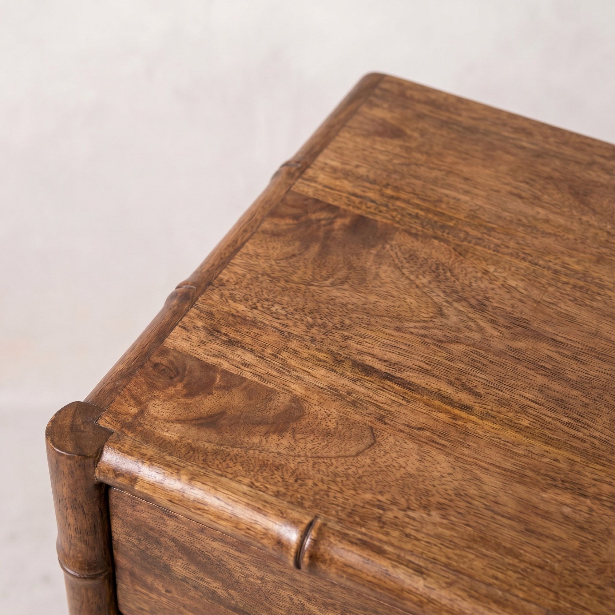 Bamboo Frame Nightstand in Roasted Almond