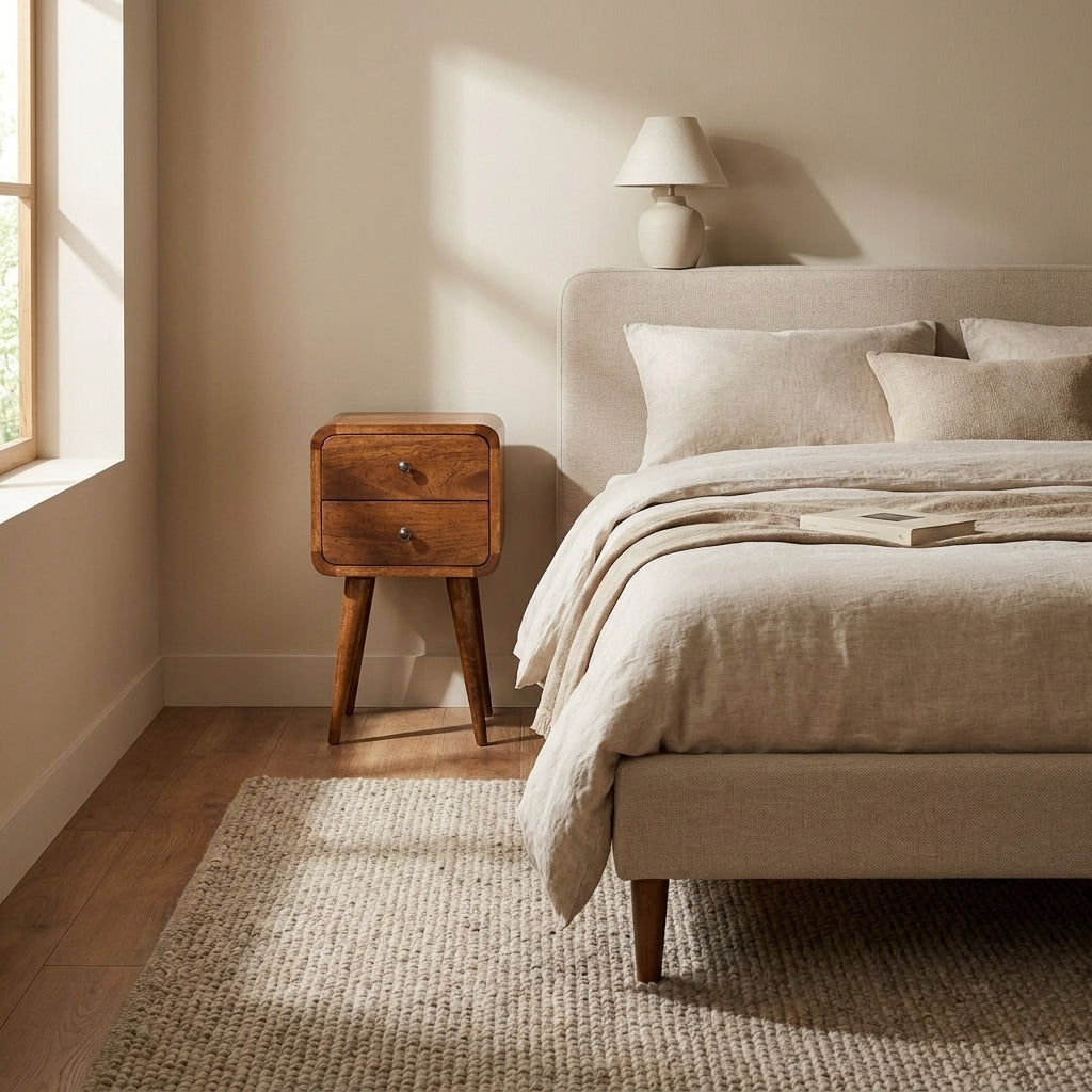 Mini Chestnut Curved nightstand