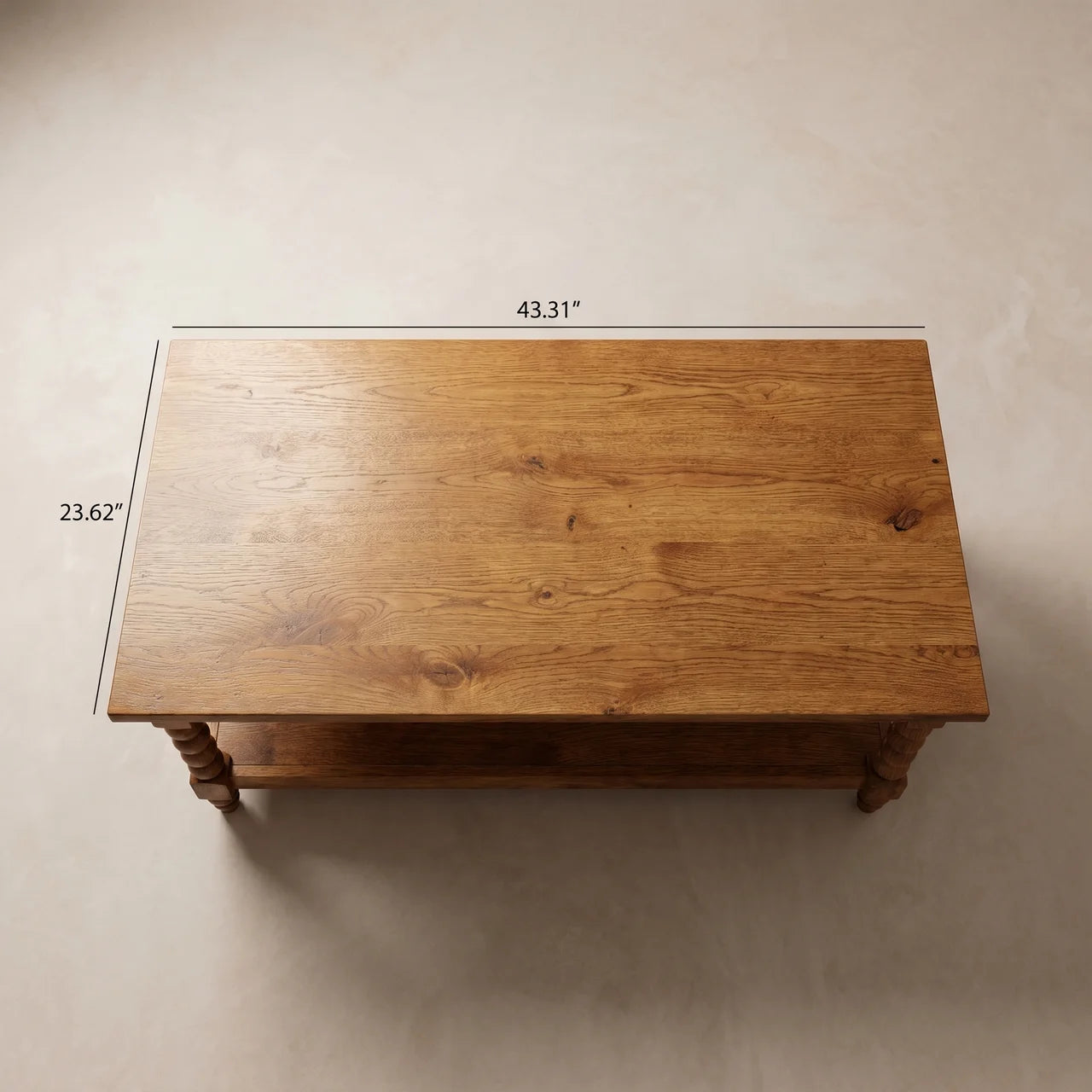 Spindle Coffee Table with Open Shelf