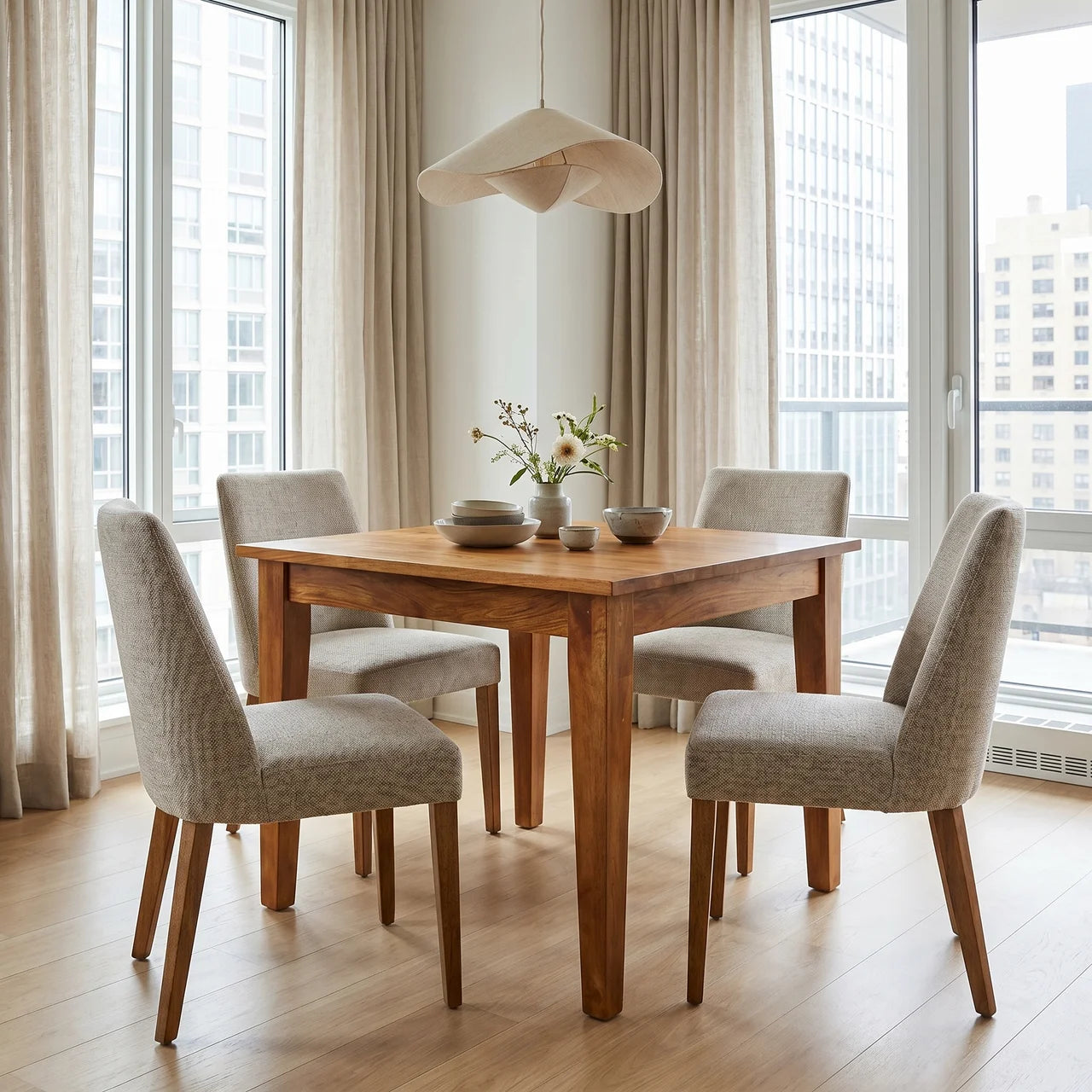 Golden Teak Solid Wood Dining Table