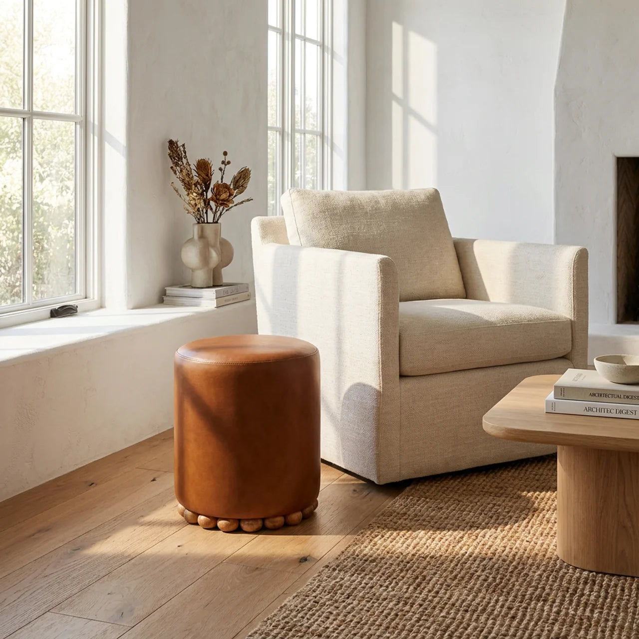 Bola Leather Stool