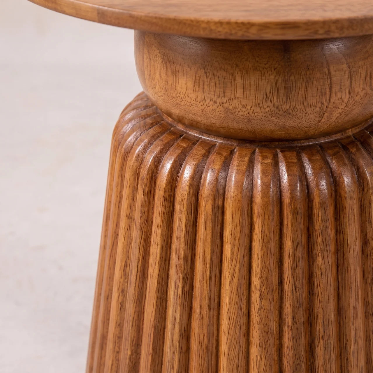 Amber Oak Round Side Table