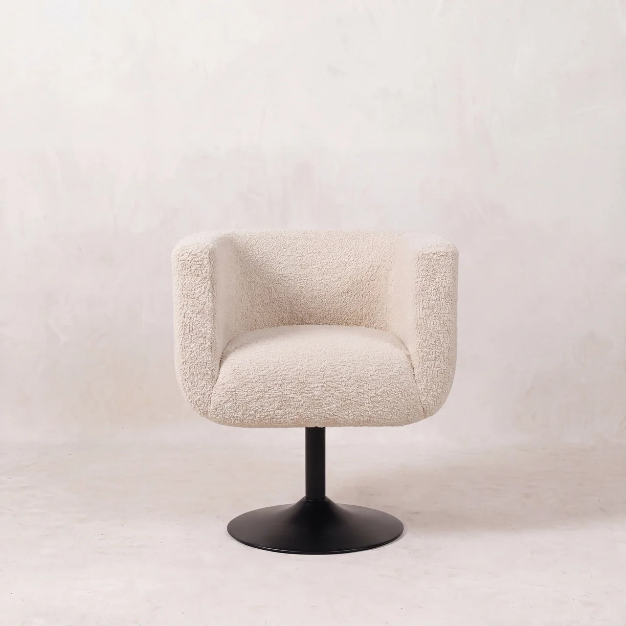 Cream Boucle Swivel Chair
