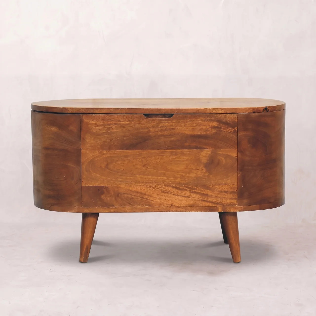 Chestnut Rounded Lid up Blanket Box