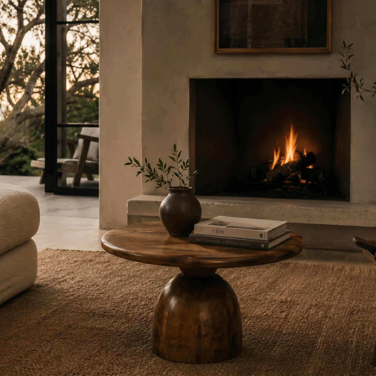 Sculpted Pedestal Coffee Table