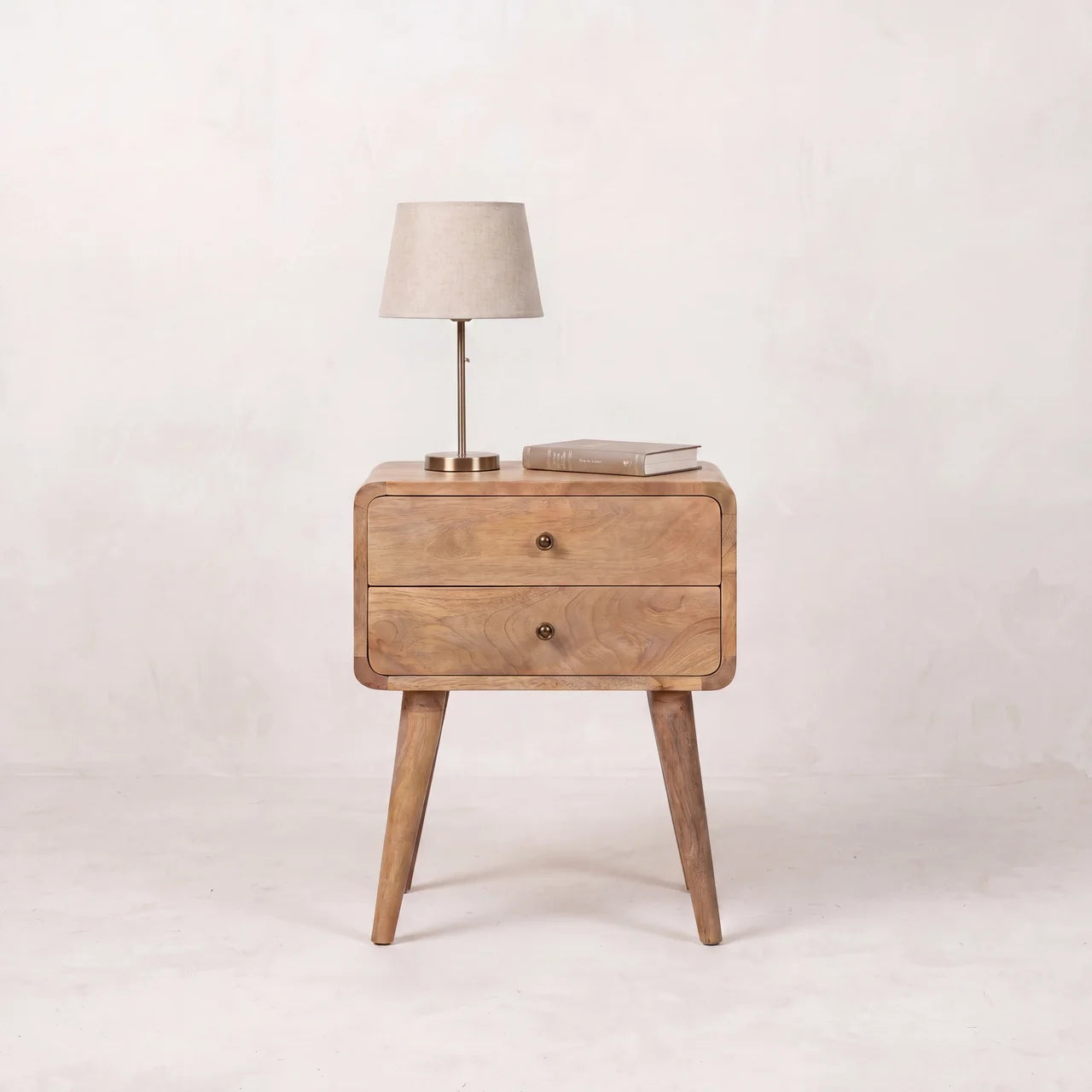 Curved Oak-ish nightstand