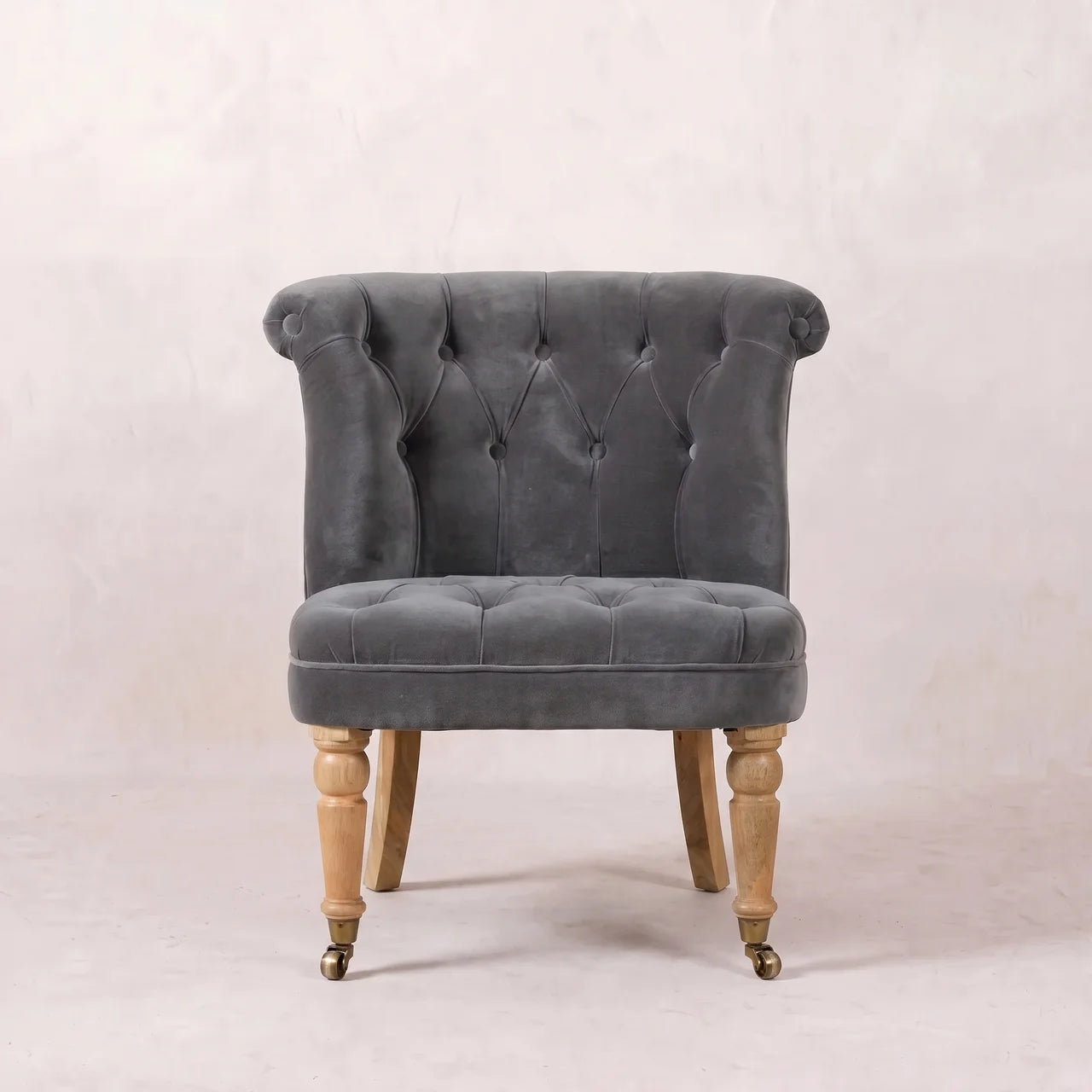 Grey Velvet Accent Chair