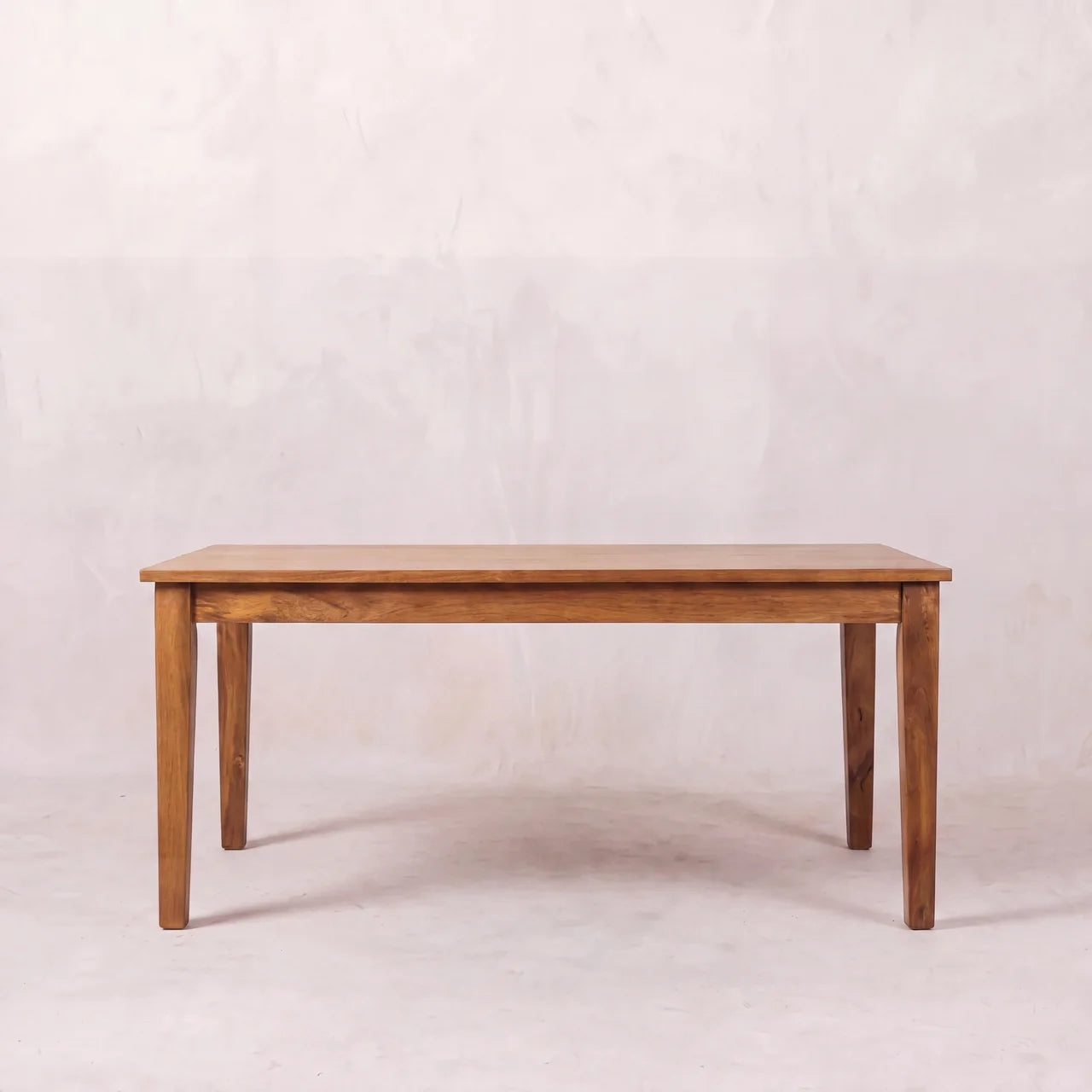 Classic Golden Teak Solid Wood Dining Table
