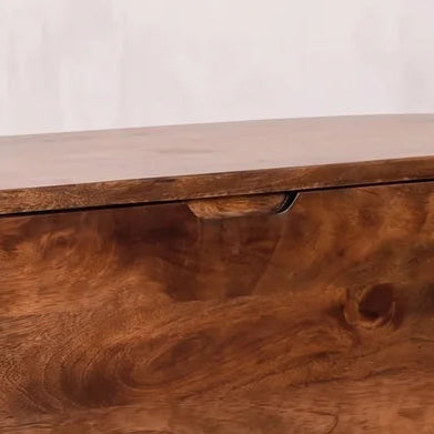 Honey Caramel Rounded Lid up Blanket Box