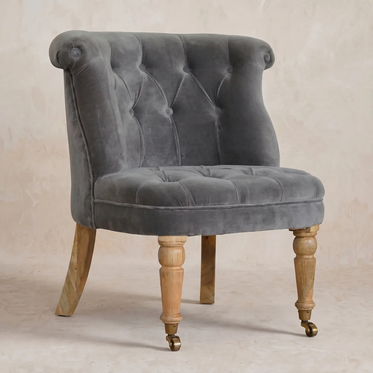 Grey Velvet Accent Chair