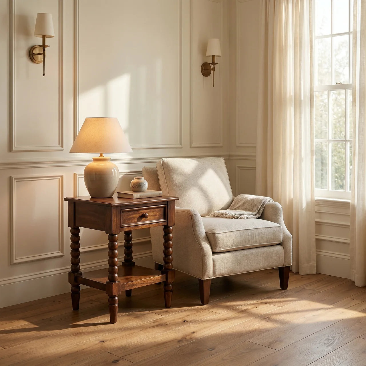 Spindle One Drawer Side Table